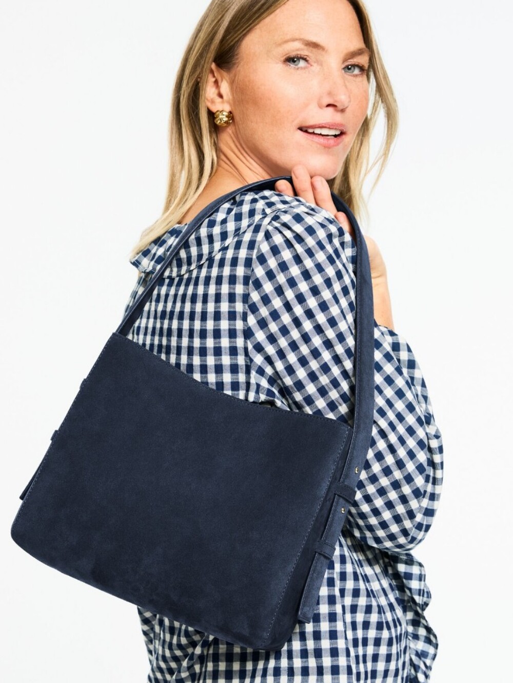 Talbots Navy Suede Bucket Bag